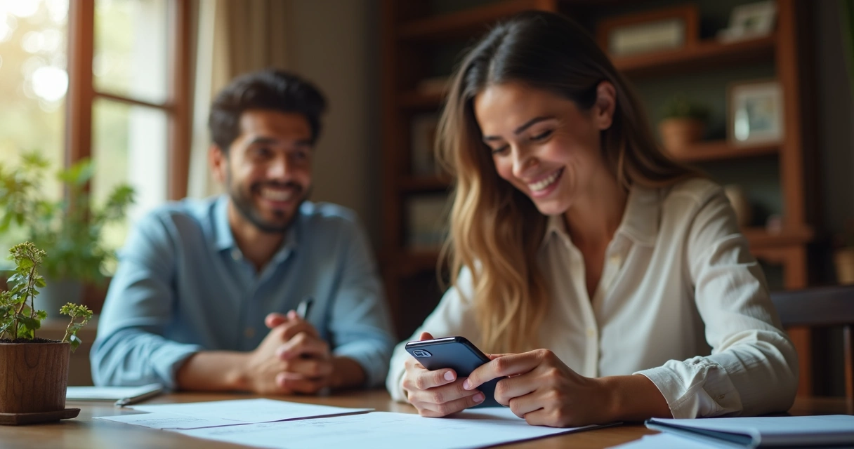 Smartphone mostrando aprovação de cartão de crédito instantânea 