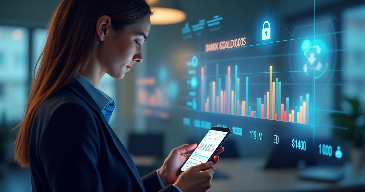Pessoa utilizando aplicativo financeiro para solicitação de crédito 