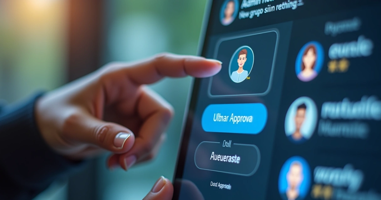 Admin aprova novo membro em grupo de mensagens