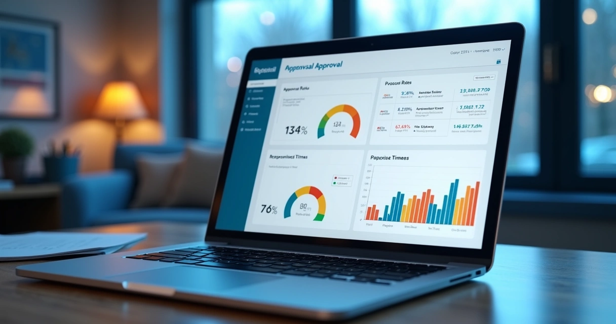Dashboard mostrando aceite digital de proposta com gráfico de tempo de resposta 