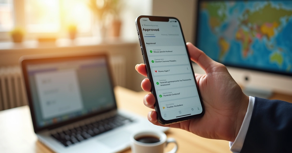 Cliente aprovando trabalho criativo online pelo celular 