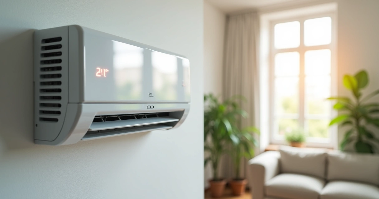 Ar-condicionado split instalado em sala residencial moderna