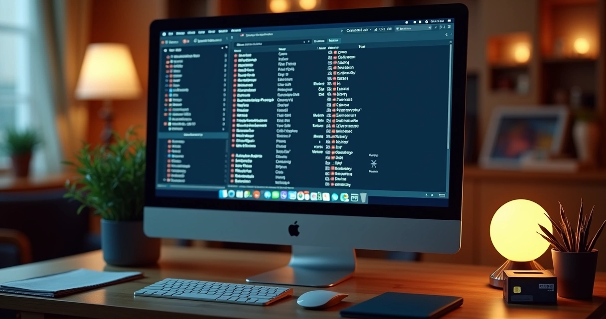 Tela de computador com lista de domínios disponíveis, cartão de crédito ao lado