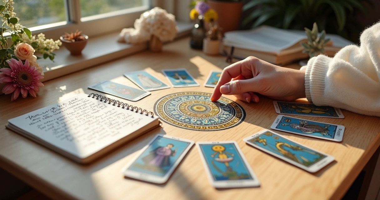 Cartas de tarot mostrando arcanos maiores dispostas em círculo 