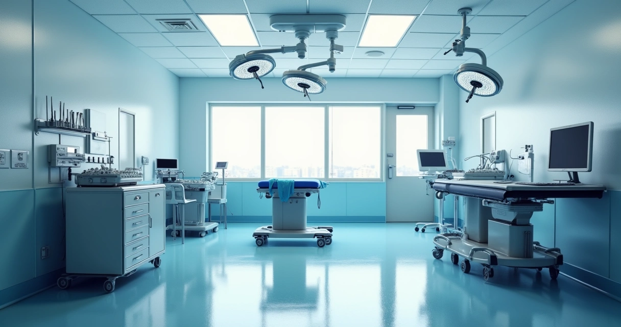 Centro cirúrgico hospitalar limpo e esterilizado 