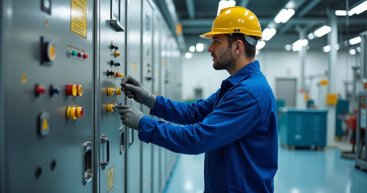 Trabalhador usando EPI certificado em área industrial classificada 