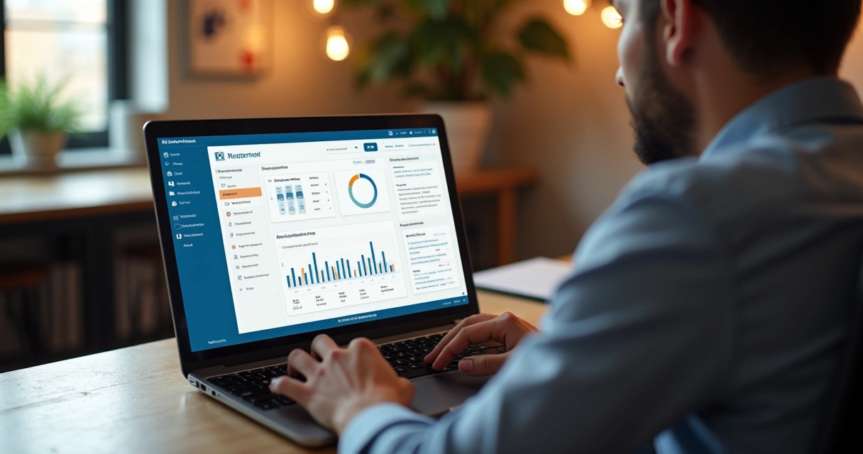 Empresário acessando área exclusiva de cliente no site do escritório de contabilidade