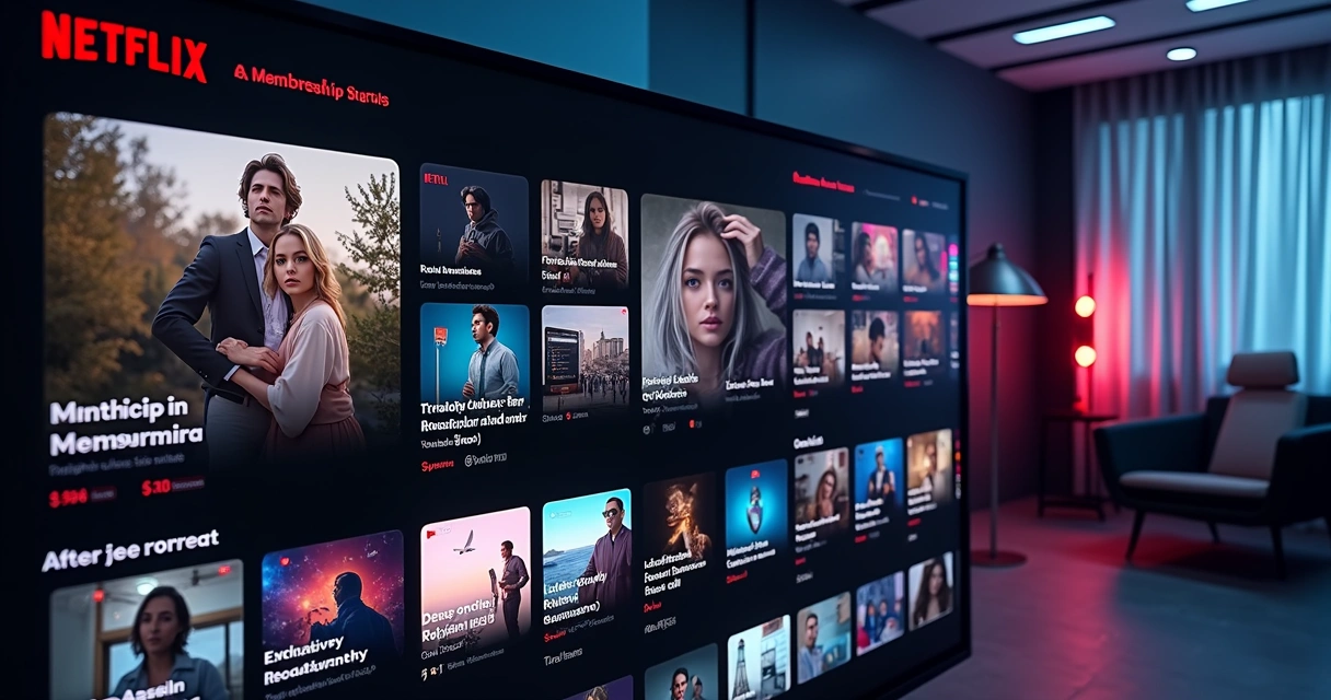 Área de membros estilo Netflix com vídeos organizados 