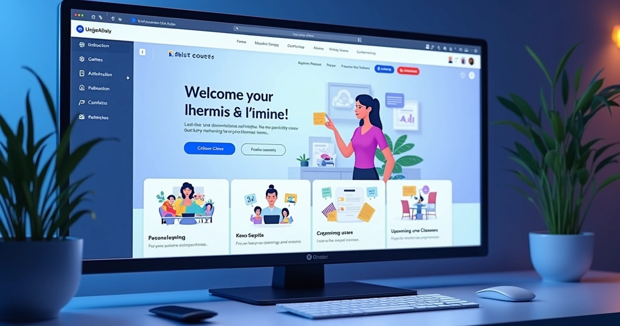Área de membros de curso online com identidade visual personalizada