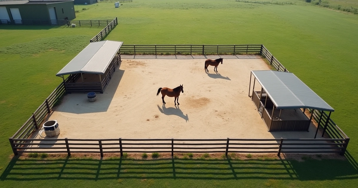 Área de quarentena isolada para animais com cocho e água separados
