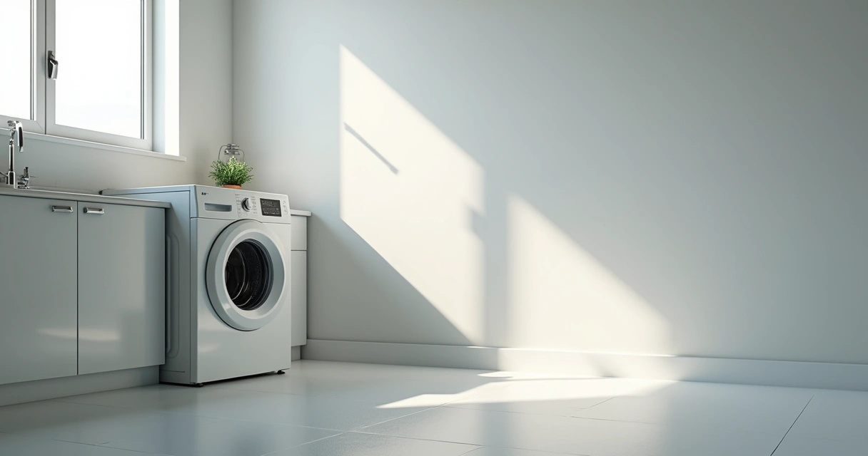 Área de serviço seca com lavadora instalada 