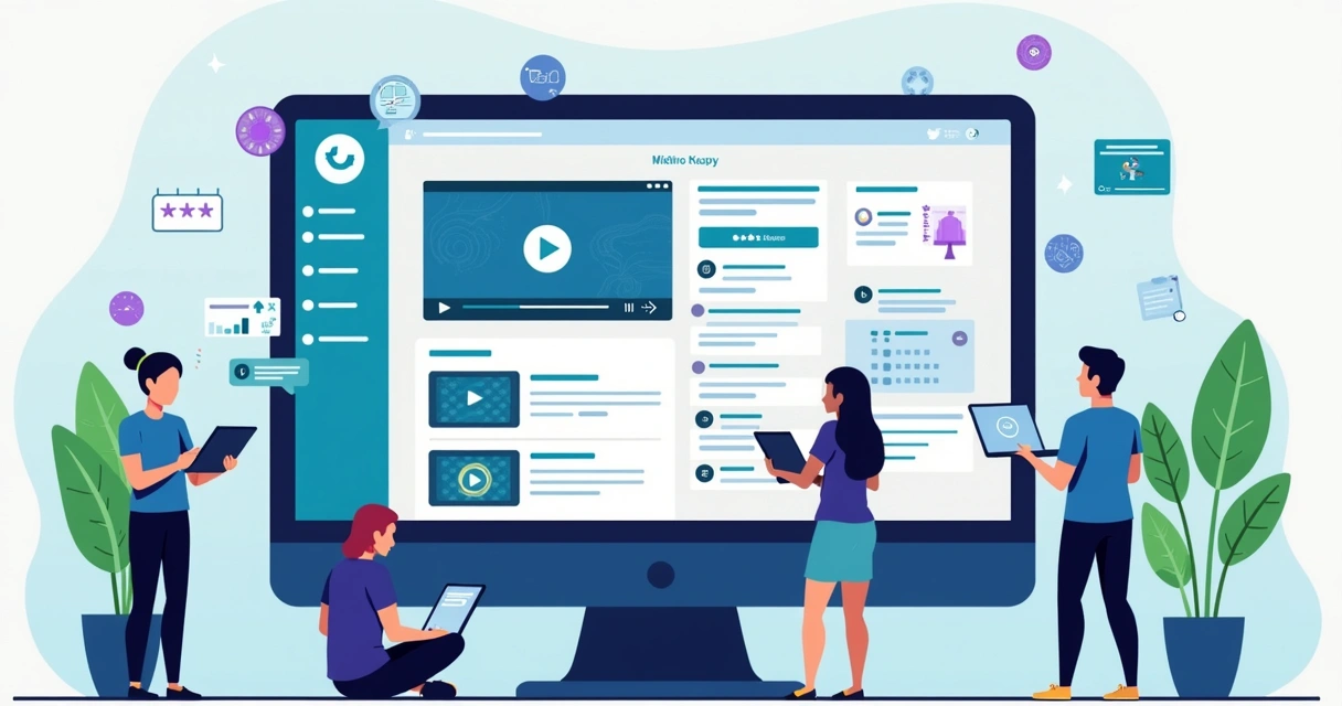 Ambiente de plataforma online com cursos e comunidade integrados 