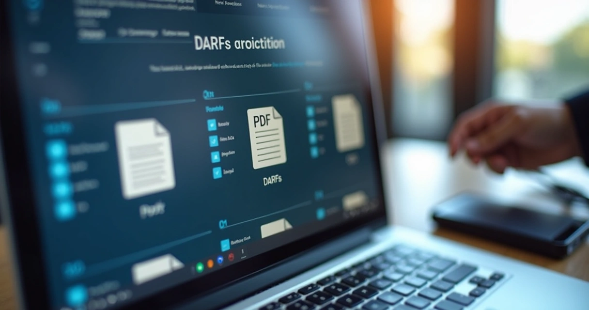 Pasta digital com vários DARFs organizados em tela de computador.