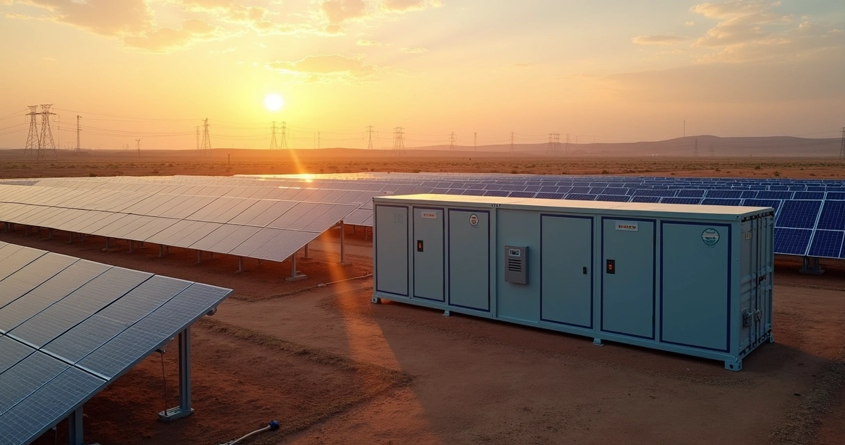 Sistema de armazenamento ao lado de painéis solares 