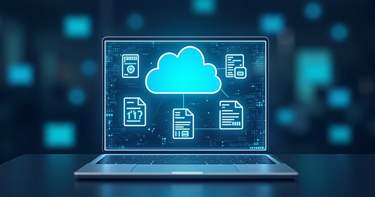 Tela de software mostrando backup em nuvem de documentos fiscais