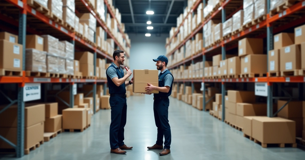 Produtos organizados em prateleiras dentro de centro de distribuição 