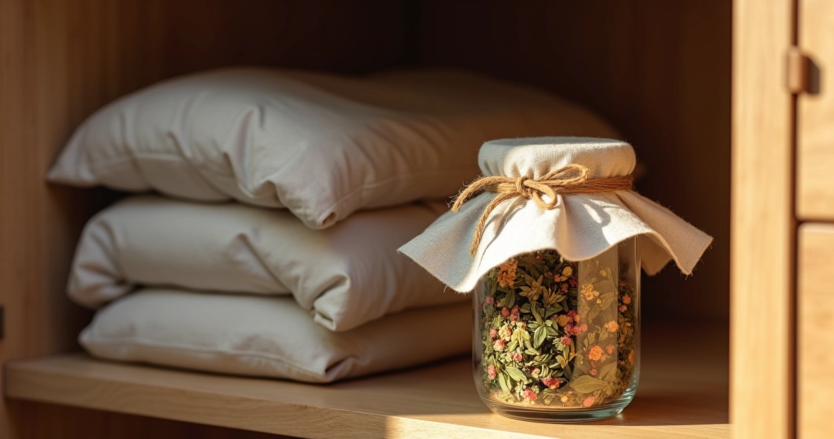 Aromatizador caseiro em pote de vidro para armário 