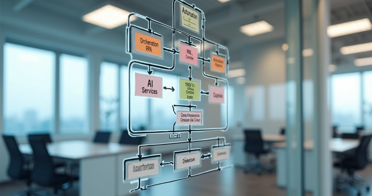 Arquitetura de automação empresarial com IA