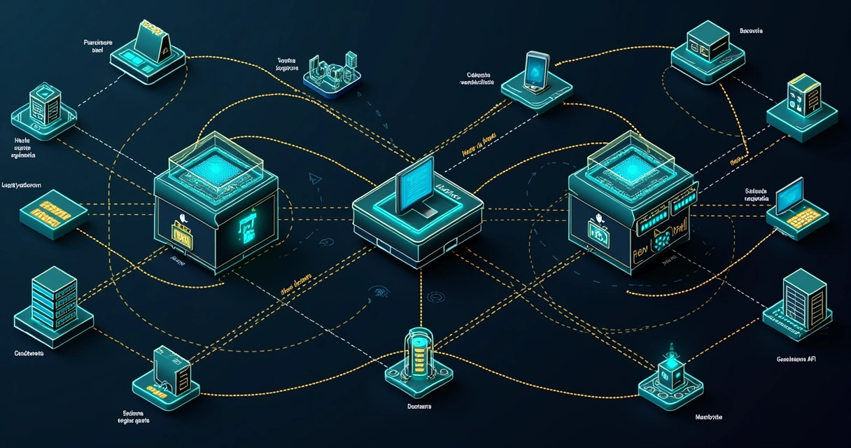 Diagrama colorido mostrando integração entre cloud privada e pública 