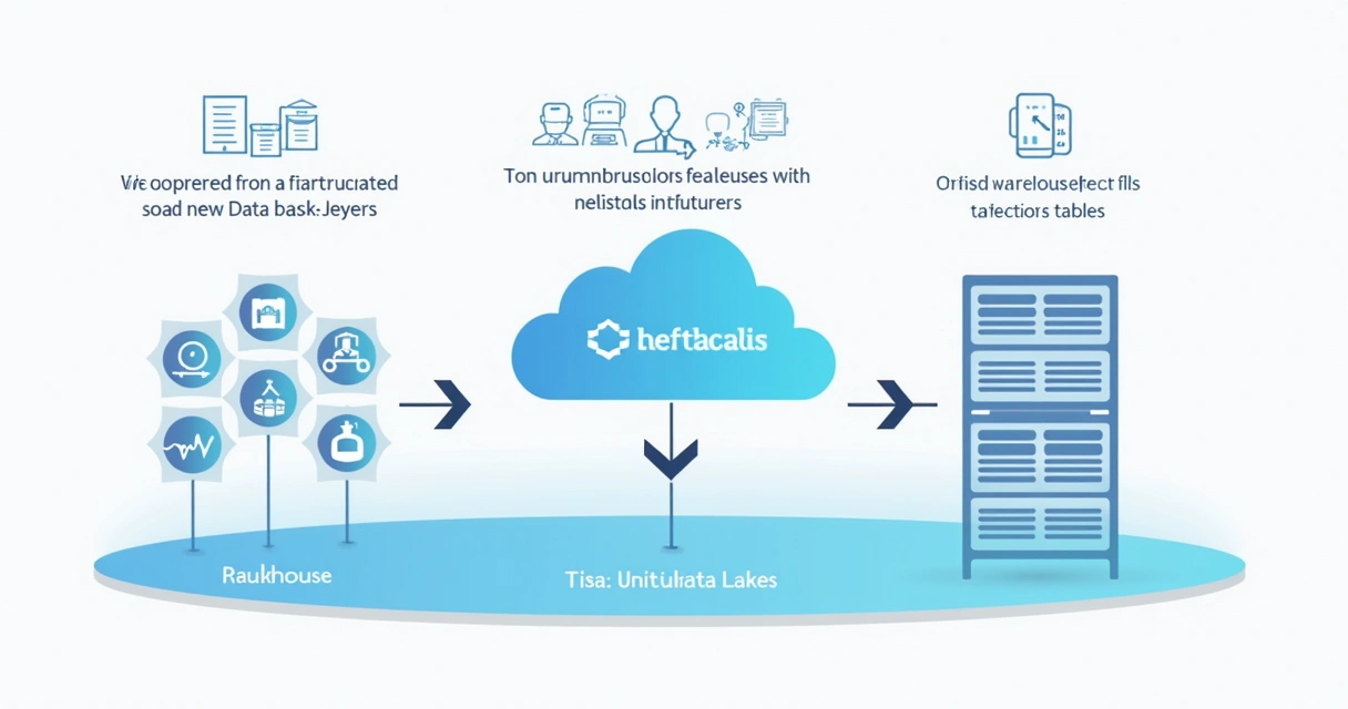 Diagrama ilustrando a integração entre data lake e data warehouse via arquitetura lakehouse 