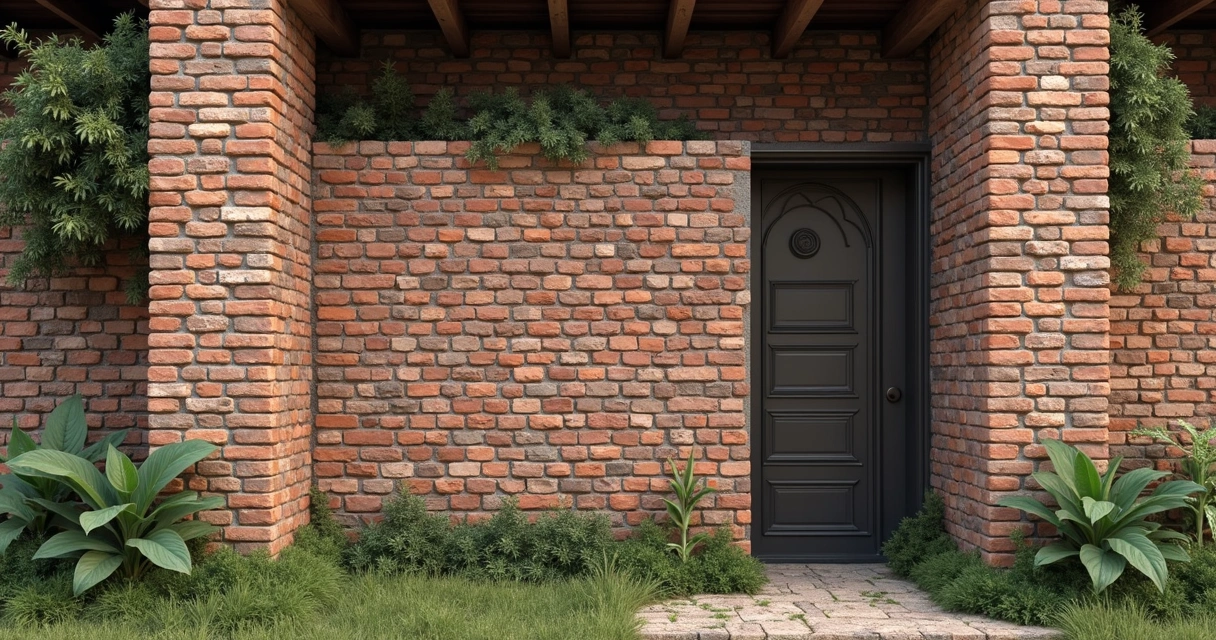 Detalhe de estrutura construída com materiais de reuso, como tijolos e metal reciclado 