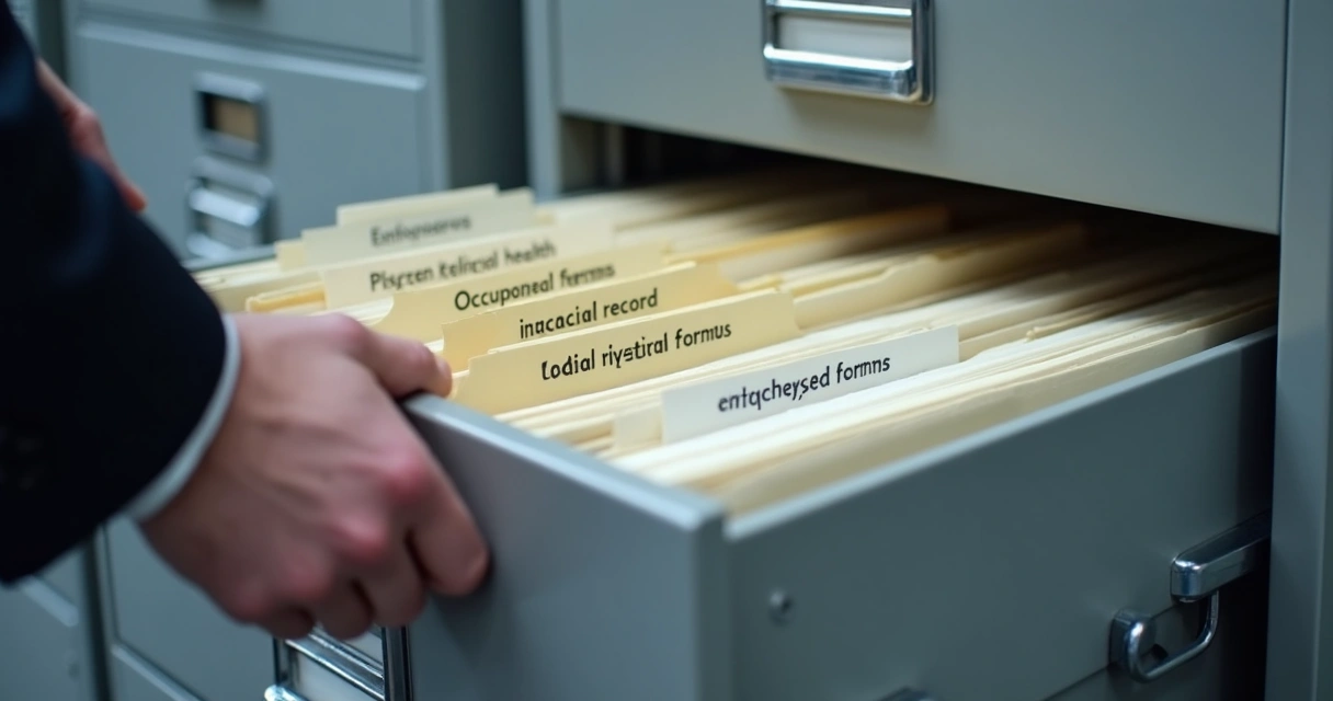 Arquivo confidencial de documentos trabalhistas e psicossociais 