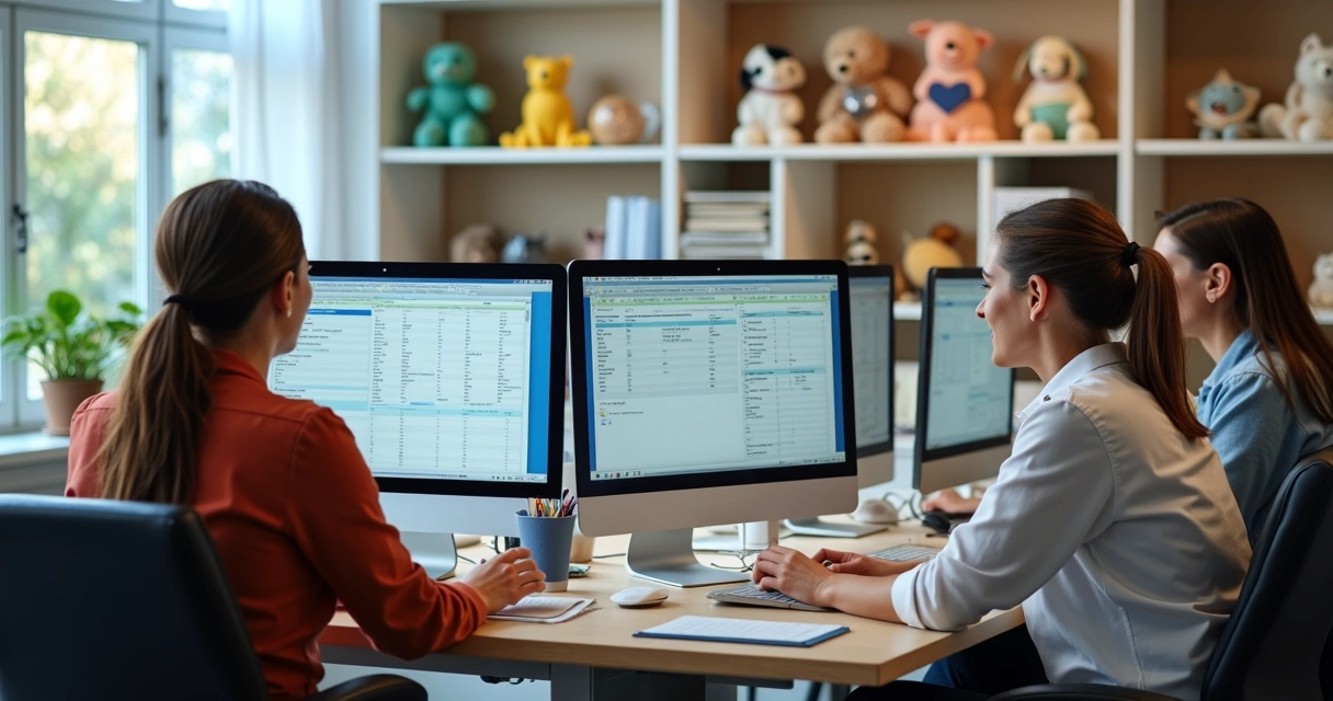 NFS-e: Guia Prático para Emissão e Regras na Contabilidade 2 Empresários do setor pet organizando arquivos digitais de nota fiscal