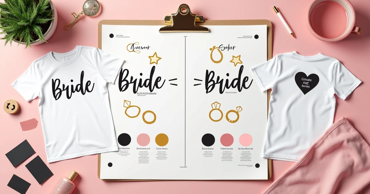Layout de estampas para baby look de despedida de solteira 