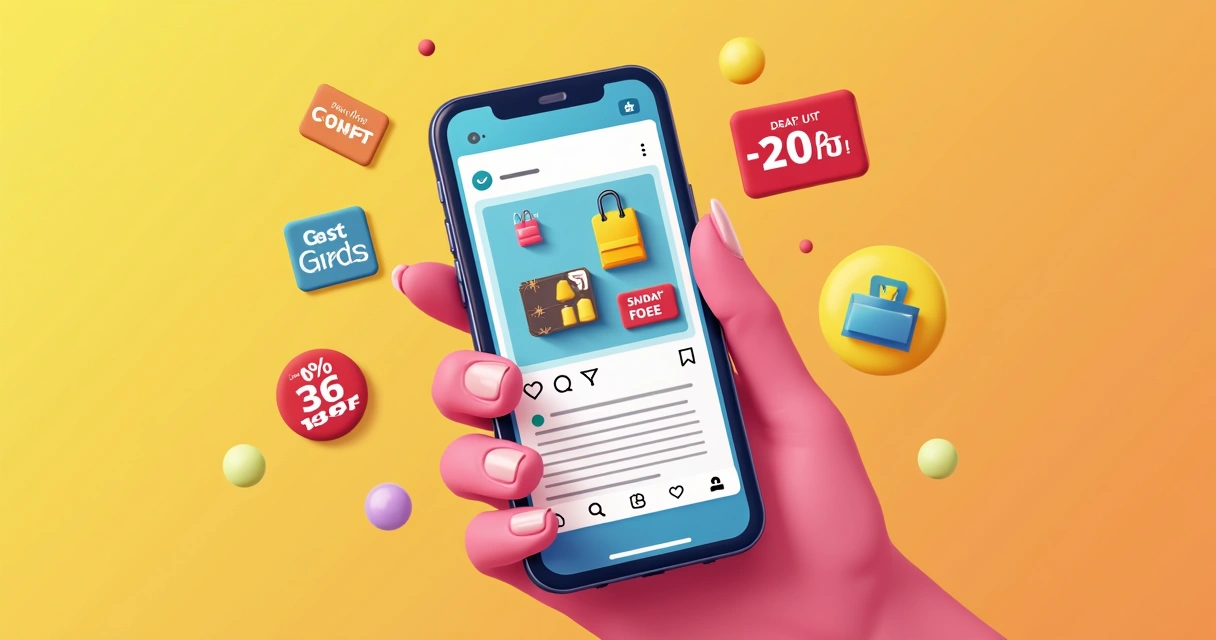 Telinha de celular mostrando arte para Instagram de catálogo digital 