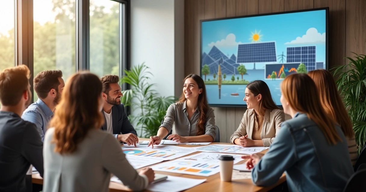 Assembleia de condomínio discutindo energia solar 