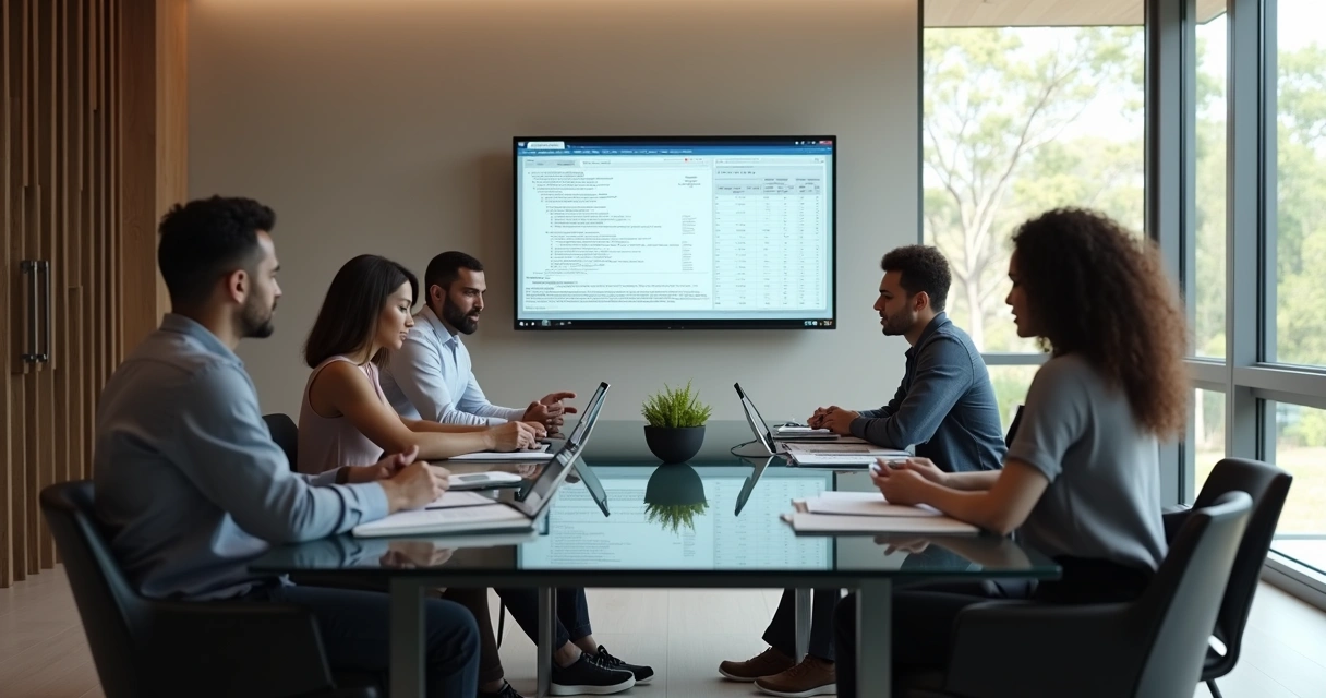 Reunião de assembleia de condomínio usando tablets 