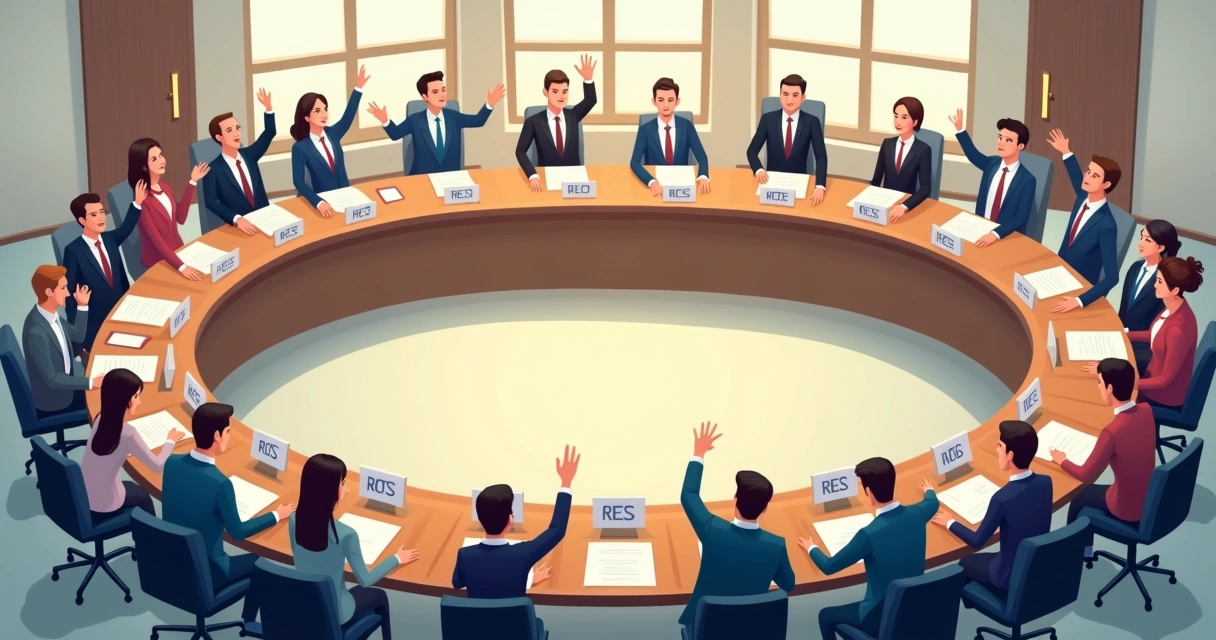 Assembleia de conselho profissional durante eleição 