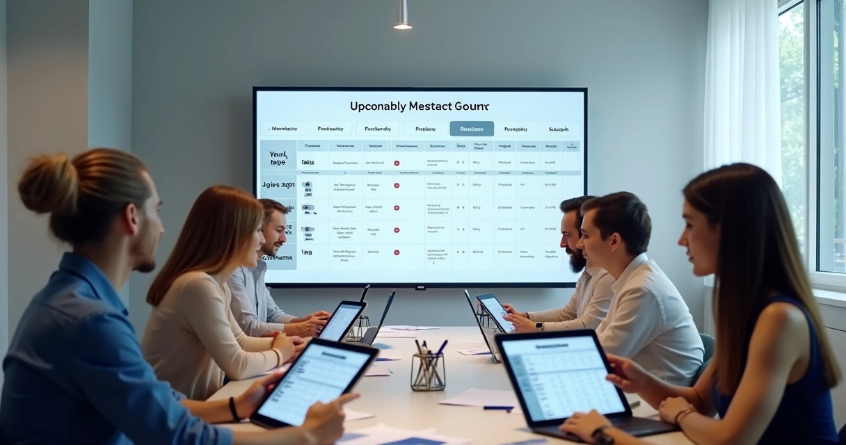 Assembleia sendo organizada com painel digital