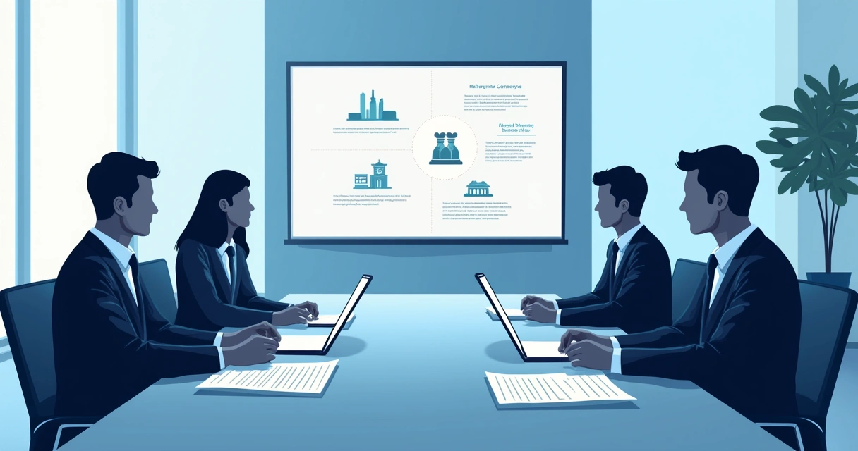 Professionals in a meeting presenting asset protection planning 