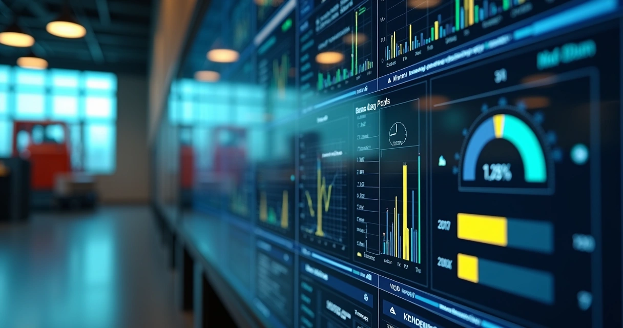 Cuadro de mandos digital que muestra en directo las tendencias de los datos de los sensores 