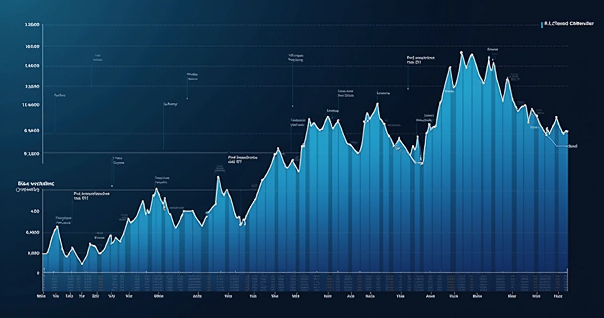 Gráfico comparando média, mediana e distribuição assimétrica da volatilidade 