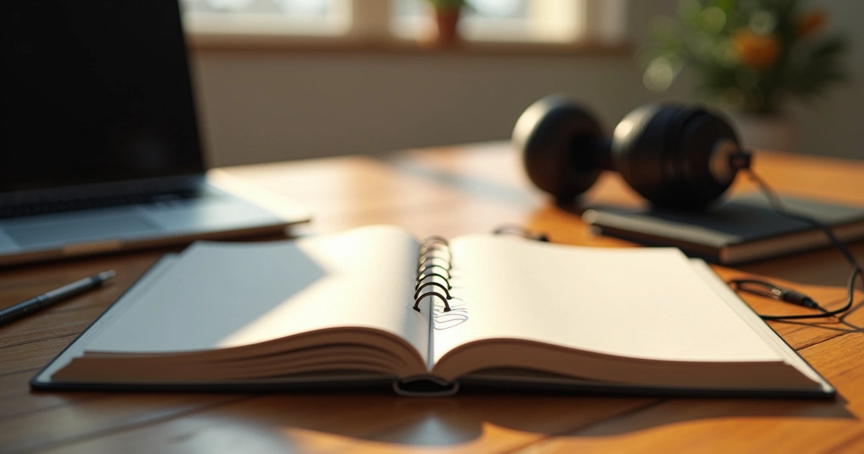 Caderno aberto com anotações manuscritas sobre experiências profissionais 