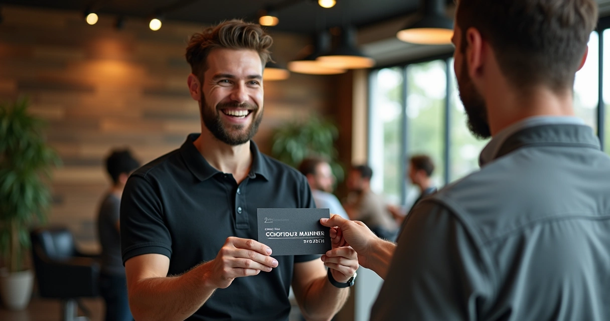 Cliente satisfeito com assinatura em barbearia 