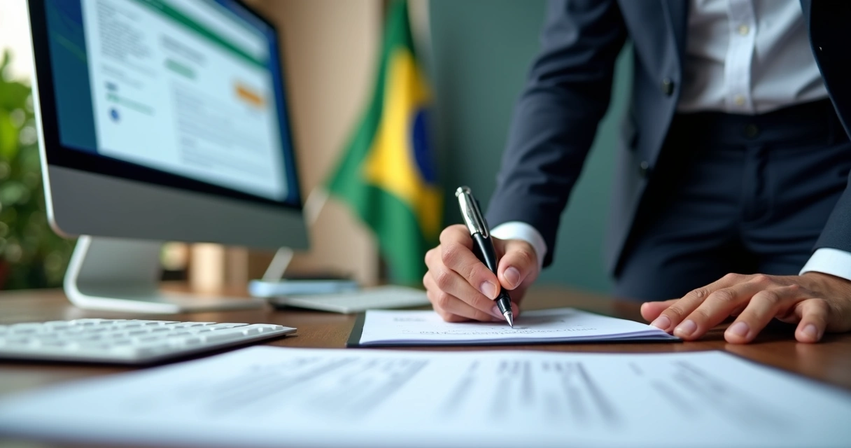 Assinatura digital de contador em um documento empresarial 