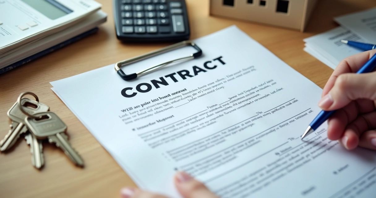 Assinatura de contrato com chave e comprovante de pagamento