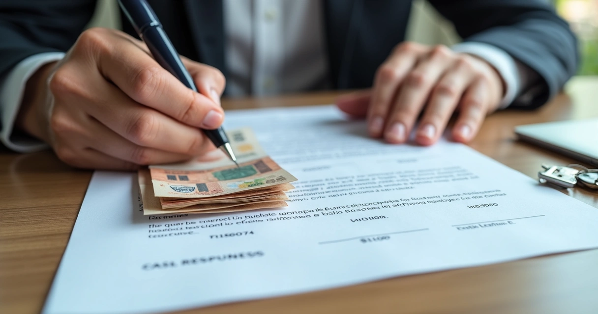 Assinatura de contrato de compra de imóvel com entrada em dinheiro