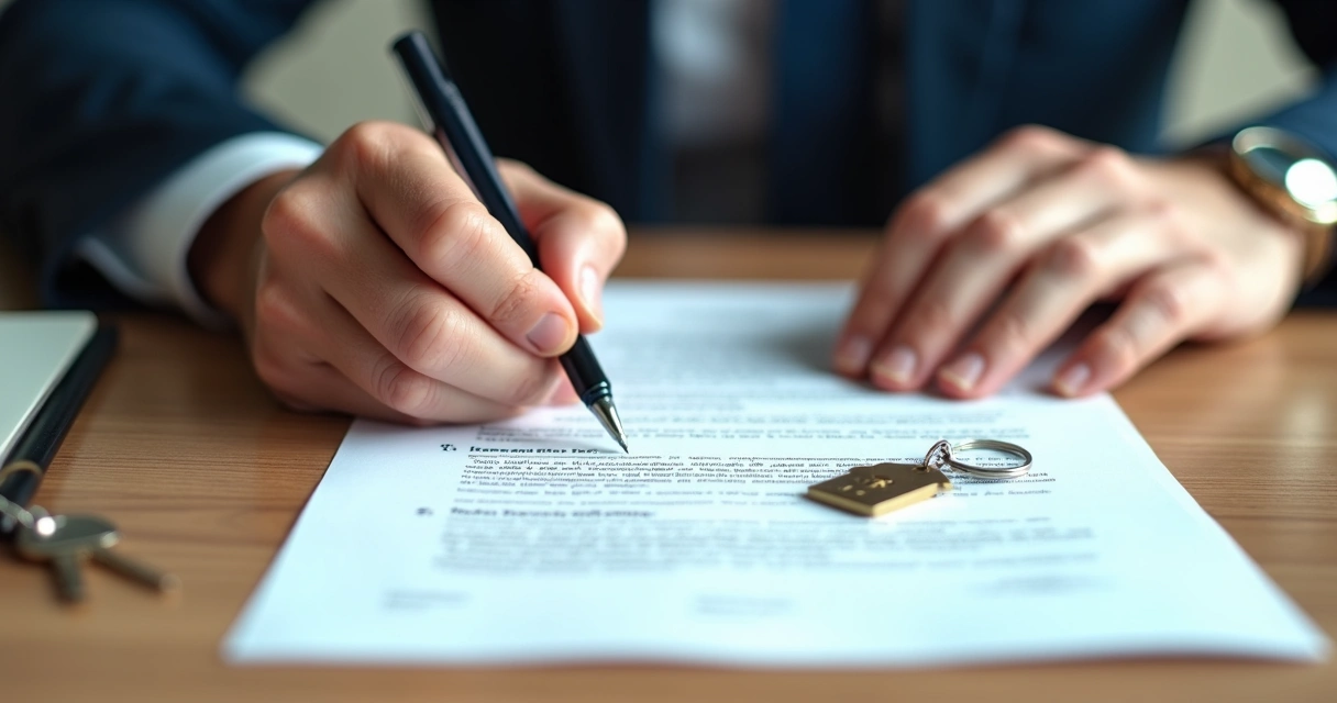 Pessoa assinando contrato de promessa de compra e venda de imóvel 