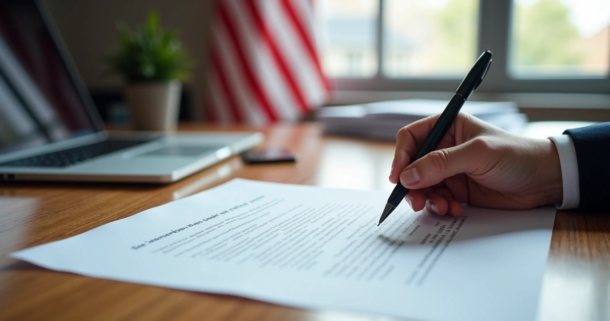 5 cuidados ao contratar funcionários americanos para sua empresa 1 Pessoa assinando contrato de trabalho em escritório moderno