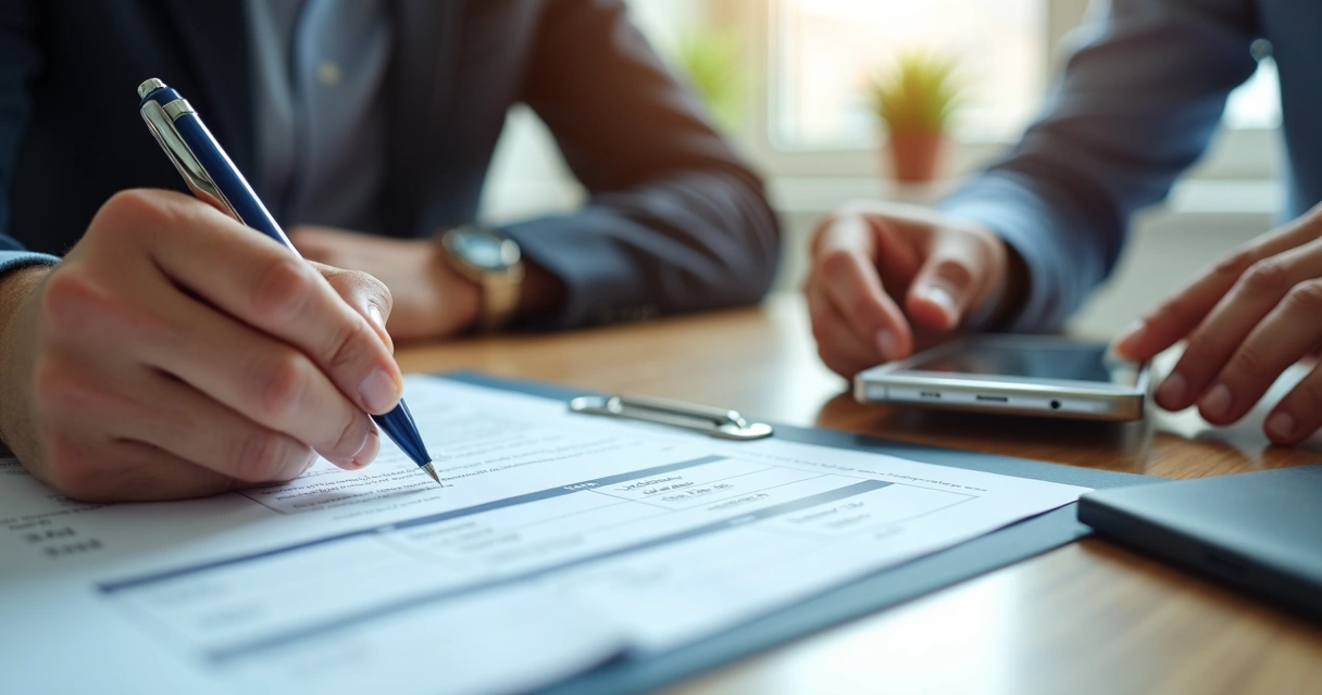 Cliente assinando contrato de serviço