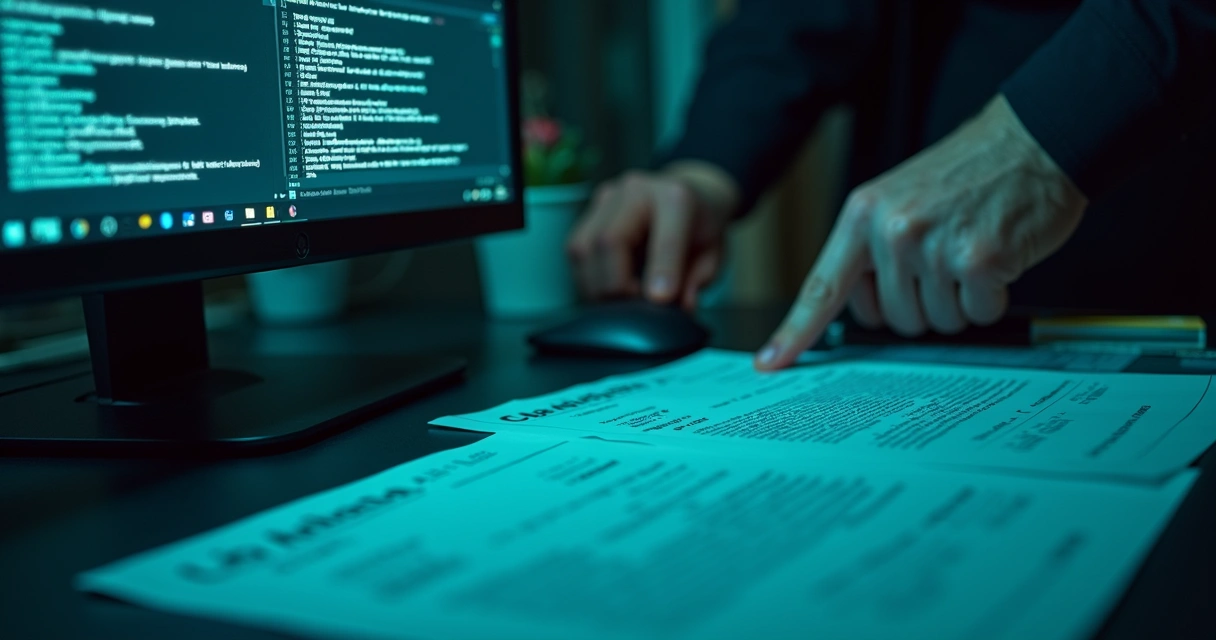 Análise de assinatura digital em tela de computador 