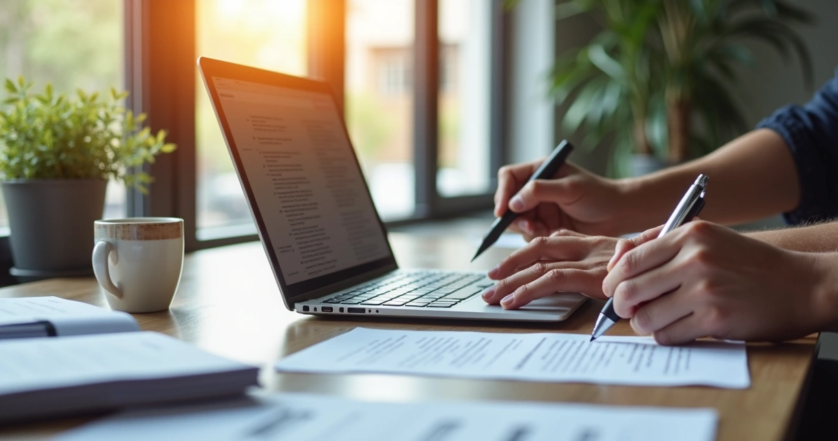 Assinatura digital de contrato em computador 