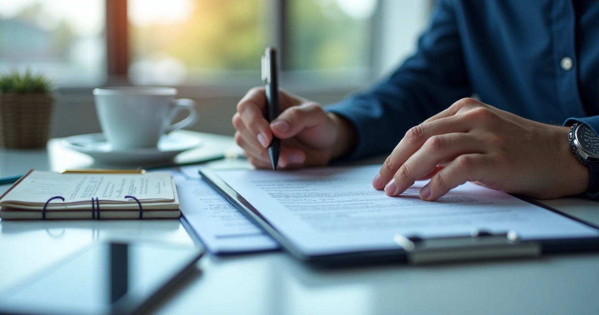 Assinatura digital em contrato na tela de notebook 