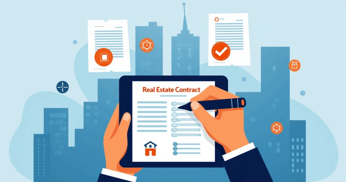 Assinatura digital de contrato imobiliário em tablet 