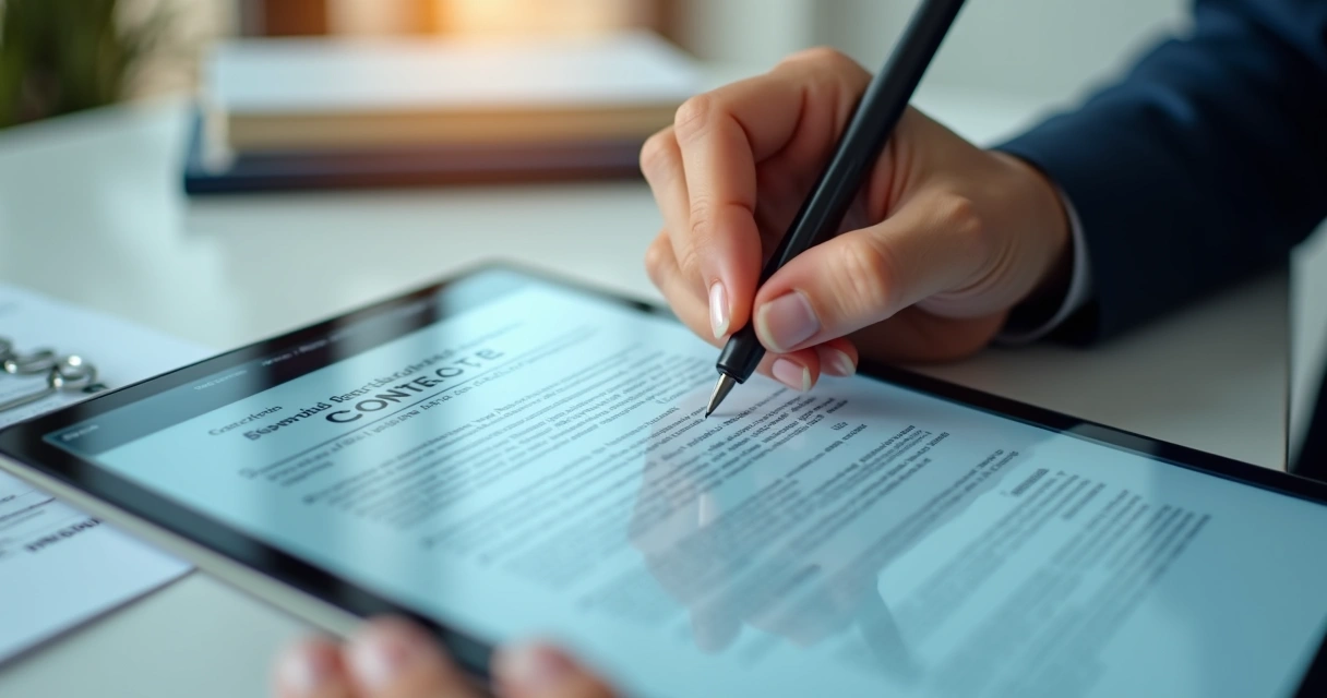 Assinatura eletrônica sendo realizada em contrato digital de imóvel 