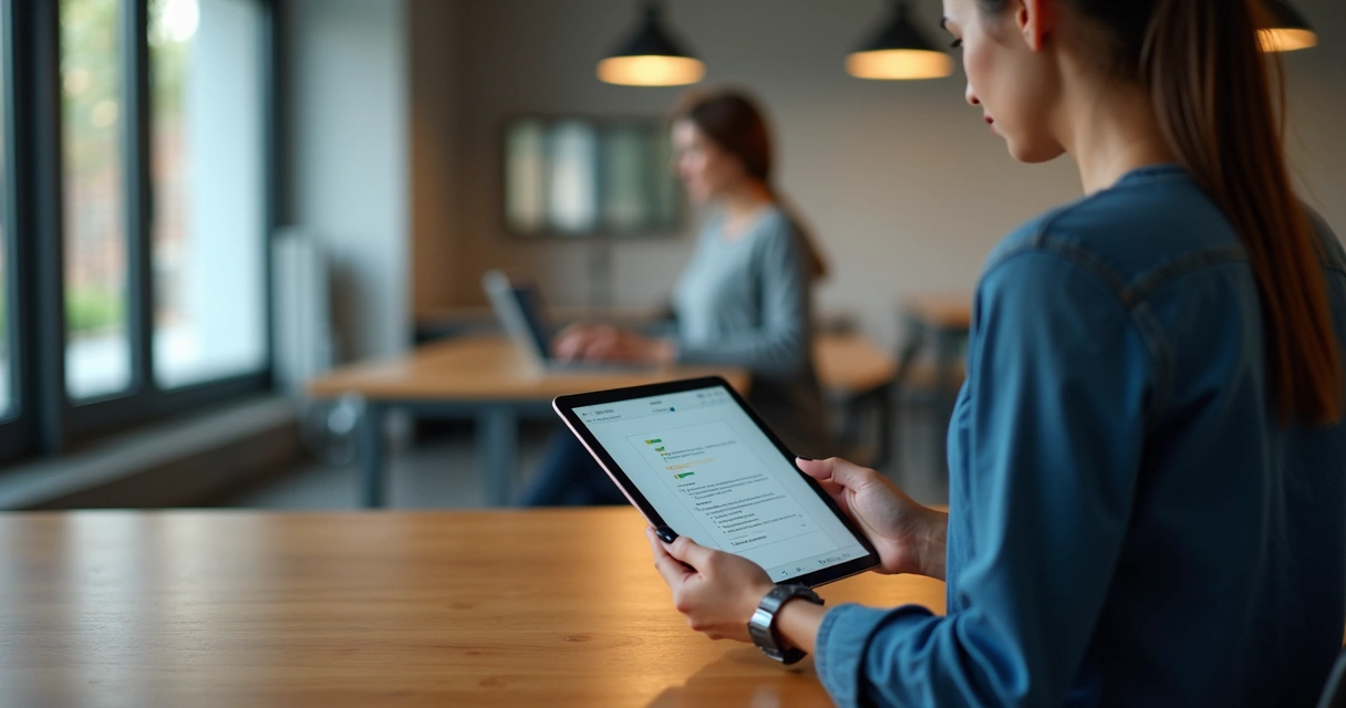 Pessoa assinando contrato de aluguel digital em tablet 
